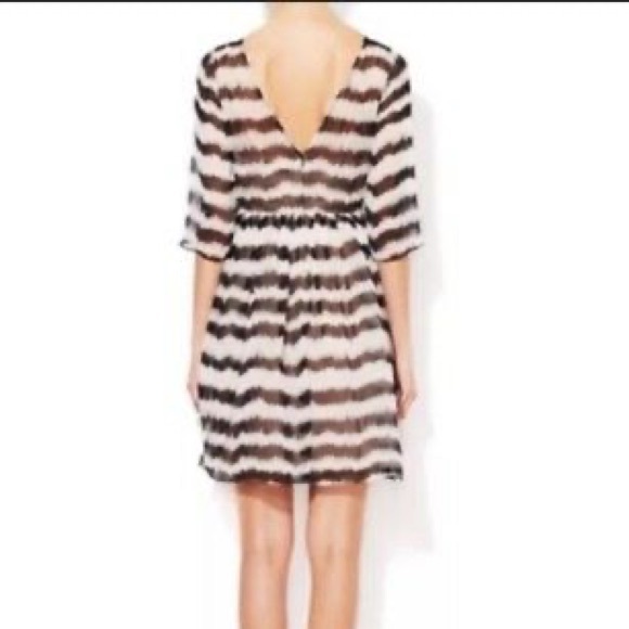 Tracy reese ikat zebra dress 100% silk size 6 - Picture 4 of 6